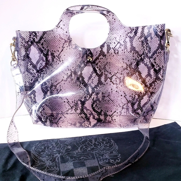 Vince Camuto snake print leather bag